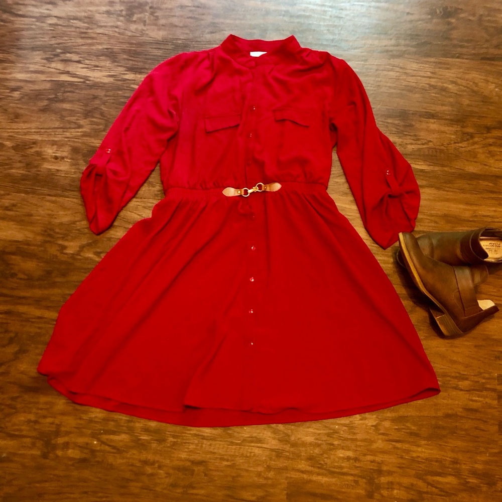 Waist cinched Dress w/ slip